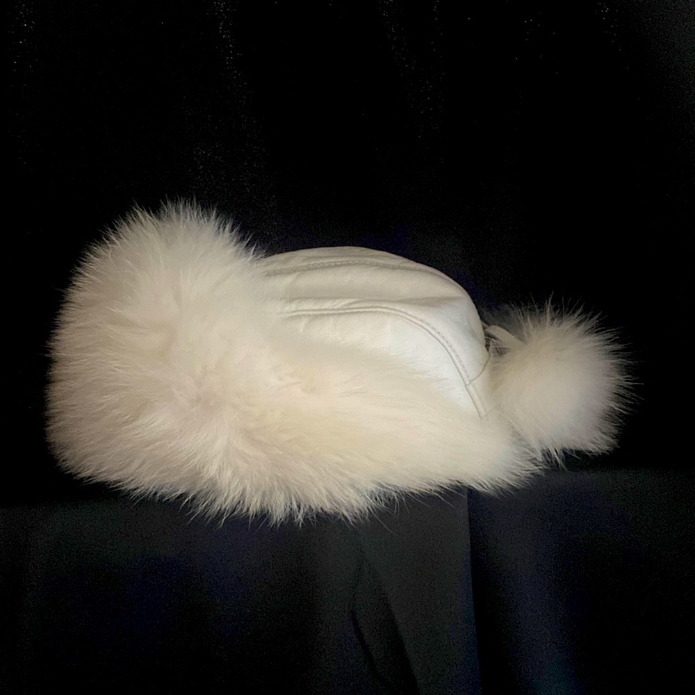 Leather hat.